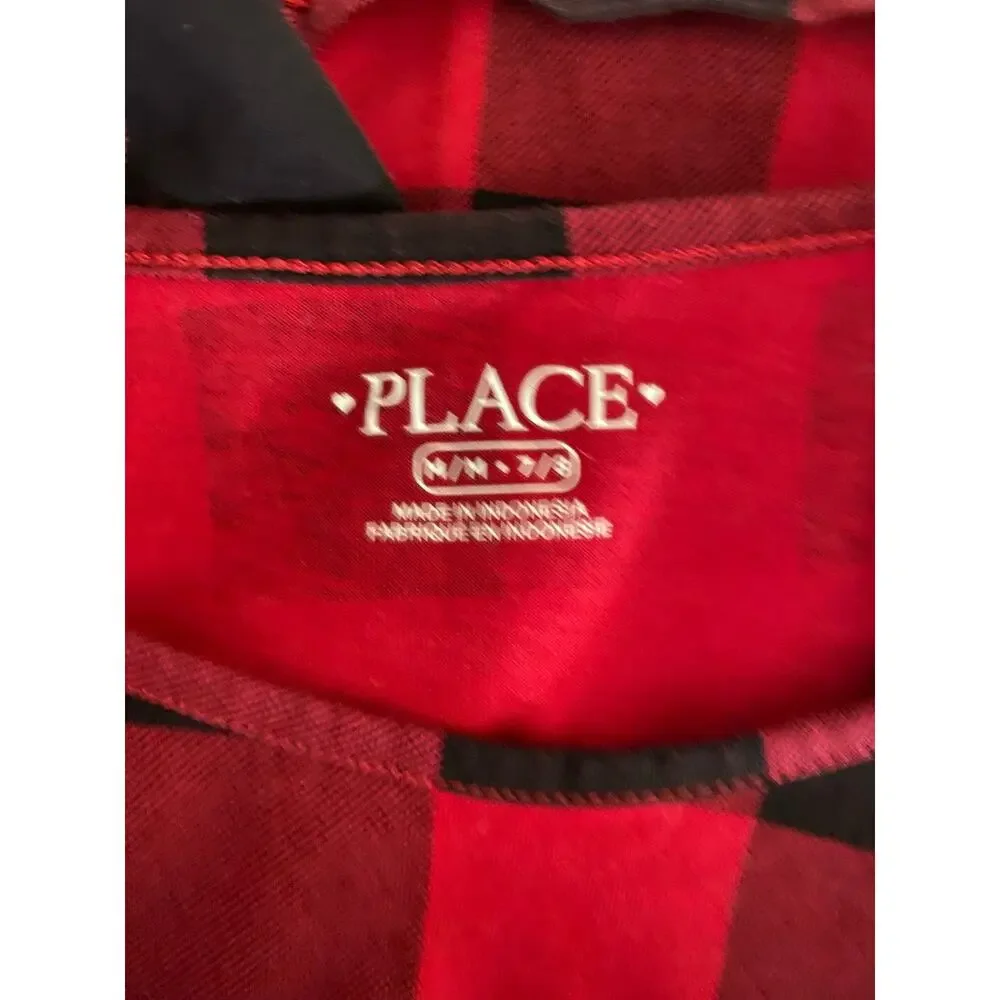 The Children's Place Girls Long Sleeve Dress Red and Black Size Med 7/8 - Picture 4 of 4
